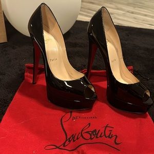 Christian Louboutin Lady Peep 150 Patent Calf Black
